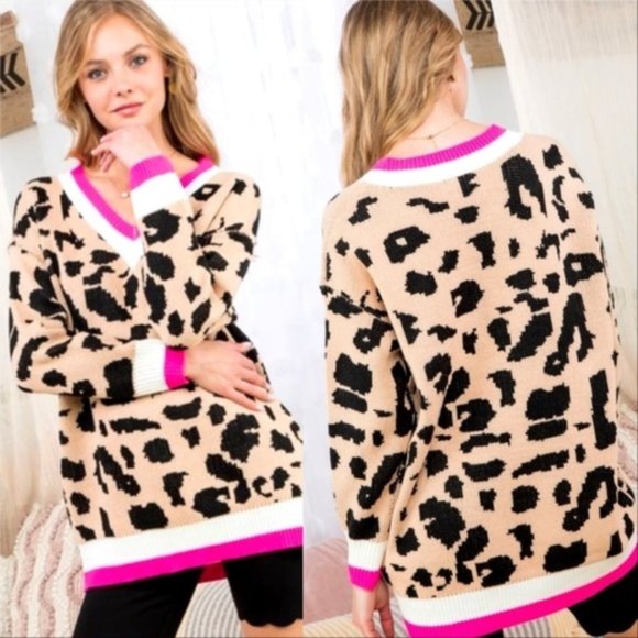 REIGN Animal Print Cozy & Comfy Sweater - Picture 4 of 7